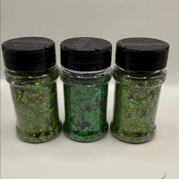 None Other - Green Chunky Glitter Shaker Set - 3 Pack